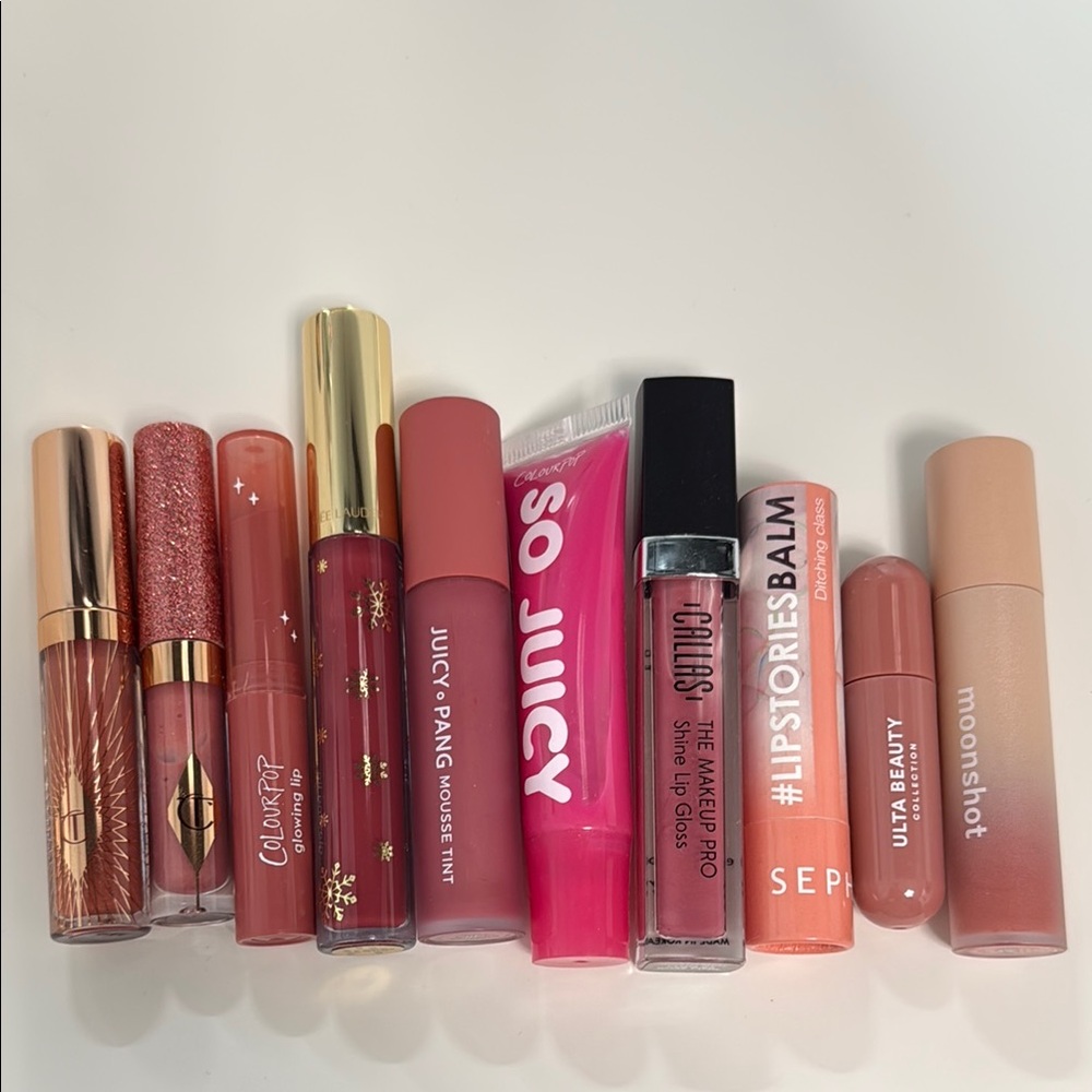 10 piece pink tone lip collection (new)